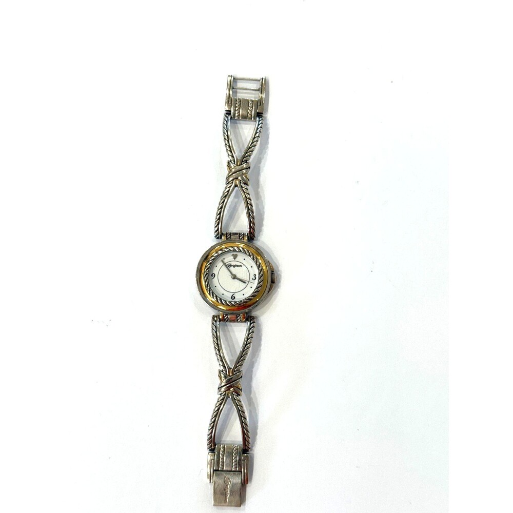 Brighton Balboa Watch Silver Goldtone Rope Band Classic Japan *WORKS